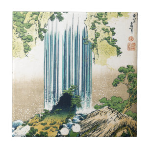 Azulejo De Cerâmica Cachoeira da montanha acima da barraca