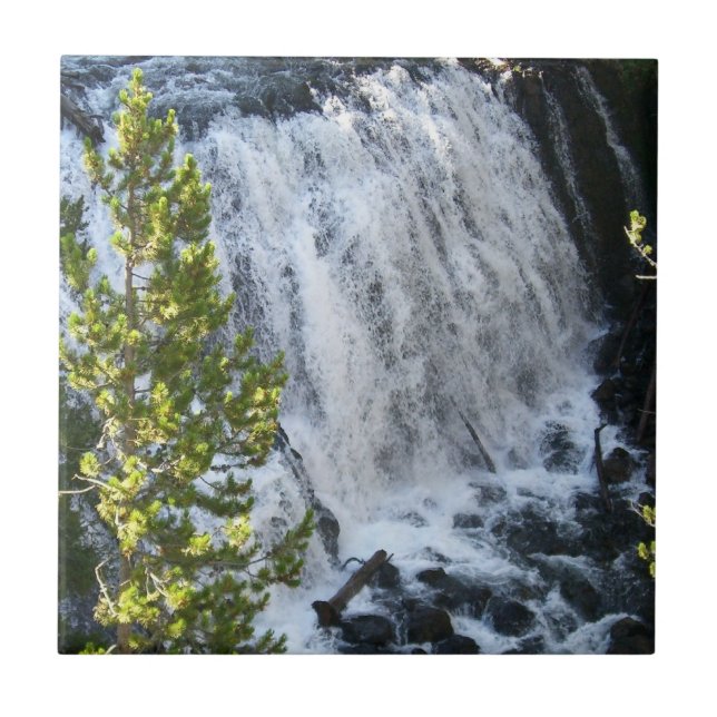 Azulejo De Cerâmica Cachoeira de Yellowstone (Frente)