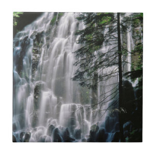 Azulejo De Cerâmica Cachoeira na floresta, Oregon