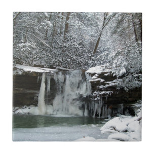 Azulejo De Cerâmica Cachoeira nevado do inverno