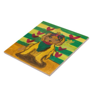 Azulejo De Cerâmica Cachorrinho "Arte das Crianças"