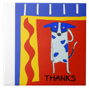 Azulejo De Cerâmica Cachorro, aparência holandesa, editar texto