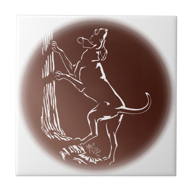 Azulejo De Cerâmica Cachorro Cão Cachorro Caça Cerâmica Azulejo Decor (Frente)