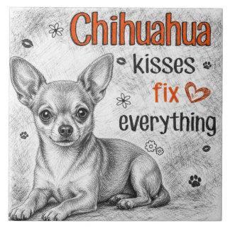 Azulejo De Cerâmica Cachorro Chihuahua fofo