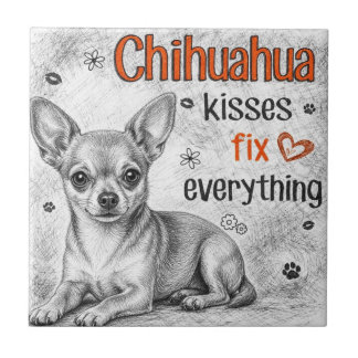 Azulejo De Cerâmica Cachorro Chihuahua fofo