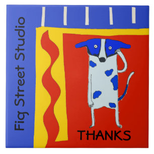Azulejo De Cerâmica Cachorro cômico, editar texto