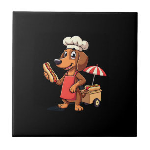 Azulejo De Cerâmica Cachorro Dachshund Engraçado Sanduíche Salsicha Ca
