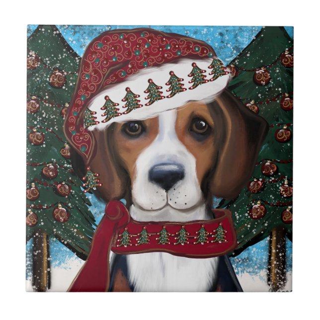Azulejo De Cerâmica Cachorro-de-caça-americano (Frente)