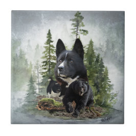 Azulejo De Cerâmica Cachorro de Urso Karelian