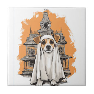 Azulejo De Cerâmica Cachorro Fantasma � Fantasia de Cão Sinistro
