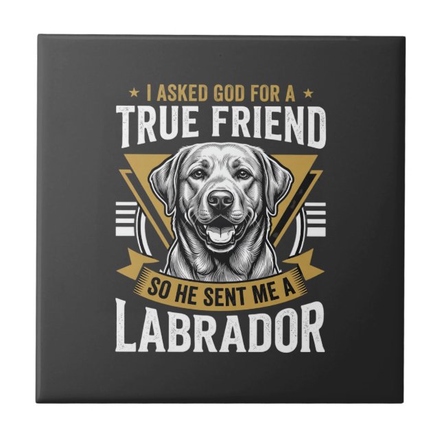 Azulejo De Cerâmica Cachorro Labrador Amigo Verdadeiro (Frente)