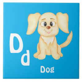 Azulejo De Cerâmica Cachorro personalizado ABC: Letra D - Adicione seu
