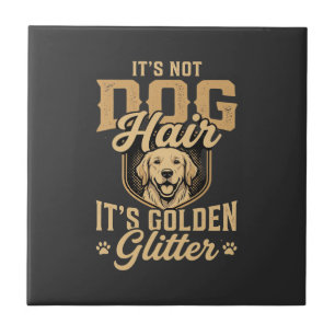 Azulejo De Cerâmica Cachorro Retriever Dourado Engraçado Cabelo Brilho