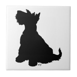 Azulejo De Cerâmica Cachorro Scottie Sentado