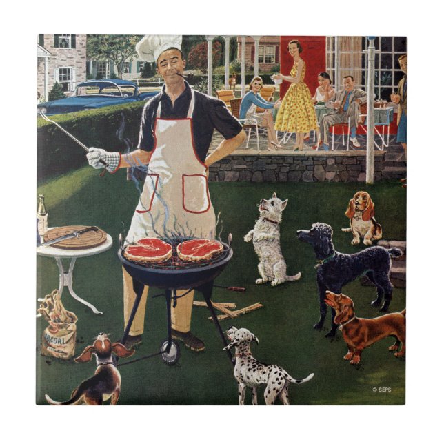 Azulejo De Cerâmica Cachorros quentes (Frente)