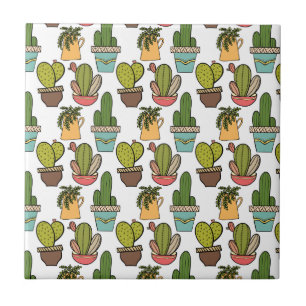 Azulejo De Cerâmica Cacto & Succulents internos no teste padrão dos