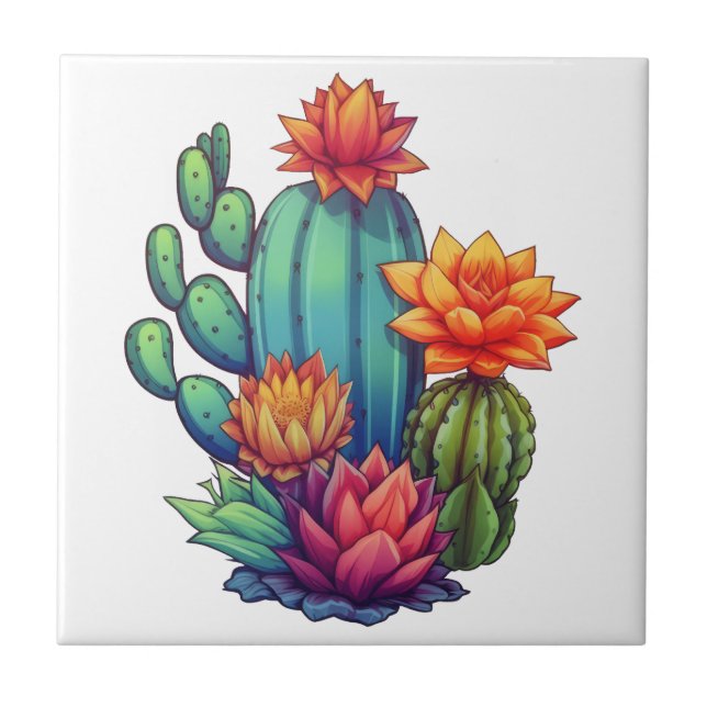 Azulejo De Cerâmica Cactus bonito (Frente)