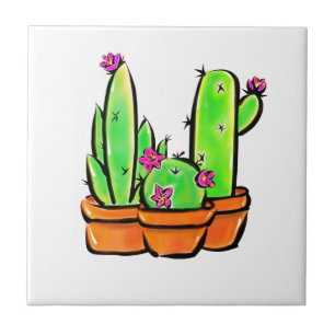 Azulejo De Cerâmica Cactus cactos succultos