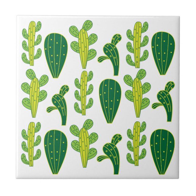 Azulejo De Cerâmica Cactus Cactos - Suculente (Frente)