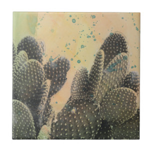 Azulejo De Cerâmica Cactus Deserto  Verde