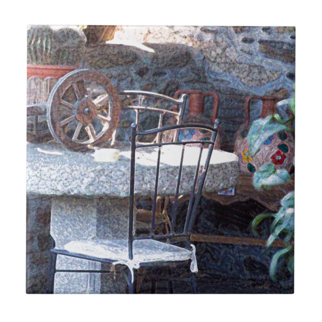 Azulejo De Cerâmica Cactus Espanhol Ainda Vida (Frente)