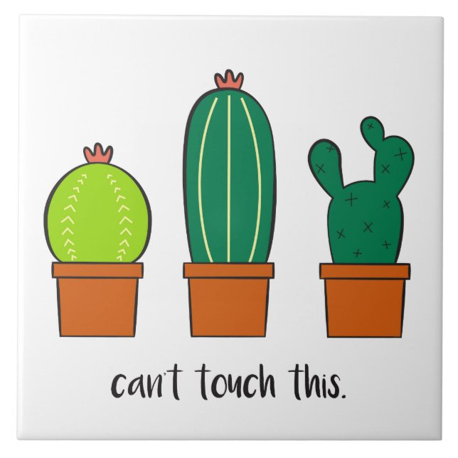Azulejo De Cerâmica Cactus Ilustrado (Frente)