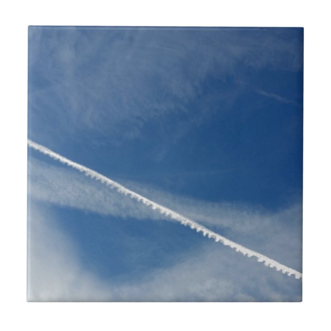 Azulejo De Cerâmica cadarço branco no céu (Frente)