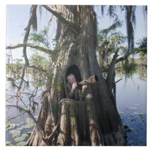 Azulejo De Cerâmica Caddo Lake, cego à caça
