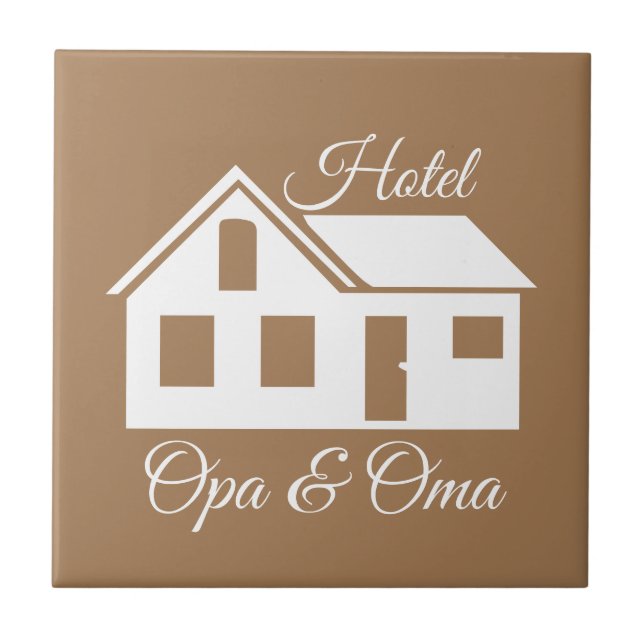 Azulejo De Cerâmica Cadeau tegel "Hotel Opa & Oma" (Frente)