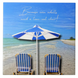 Azulejo De Cerâmica Cadeira Sanibel Island Florida Beach Adult Time Ou