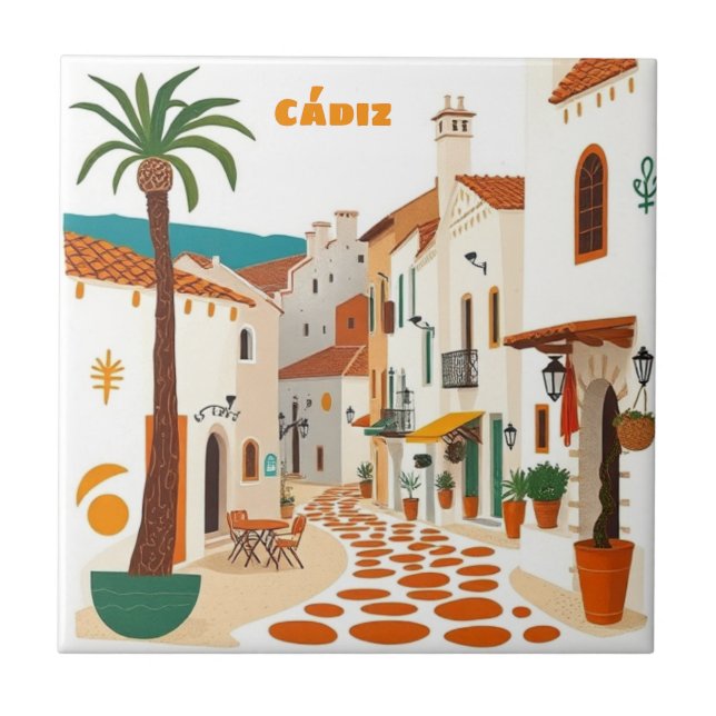Azulejo De Cerâmica Cádiz Andalusia Spain Ceramic Tile (Frente)
