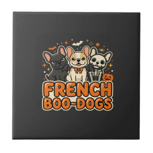 Azulejo De Cerâmica Cães Boo Franceses Desenho de Bulldog Francês de H