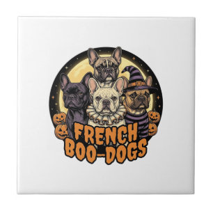 Azulejo De Cerâmica Cães de Boo Franceses Design de Bulldog Francês de