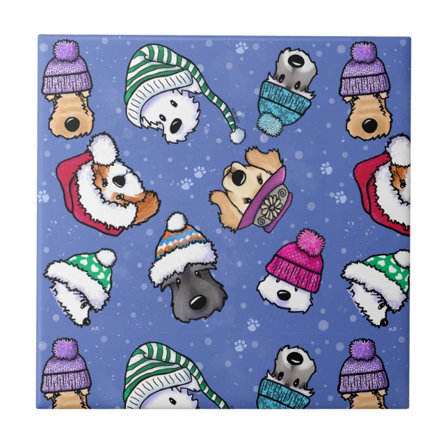 Azulejo De Cerâmica Cães de Inverno (Frente)