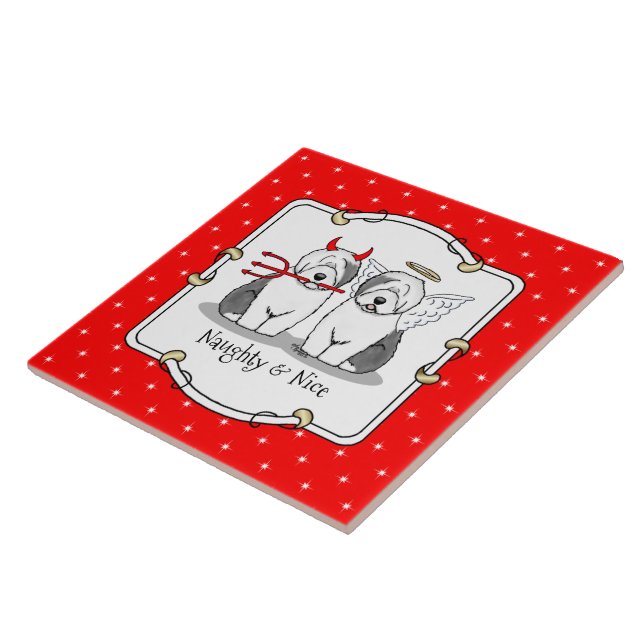 Azulejo De Cerâmica Cães de Ovelhas e Velhas Cães de Ovelhas Inglês (C (Lateral)