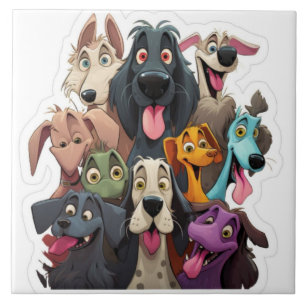 Azulejo De Cerâmica Cães engraçados