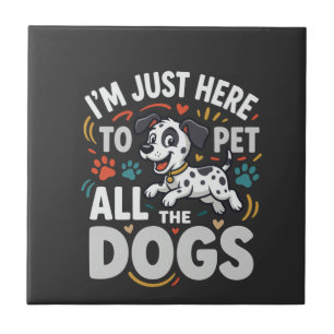 Azulejo De Cerâmica Cães Engraçados Amante de Animais Vetor