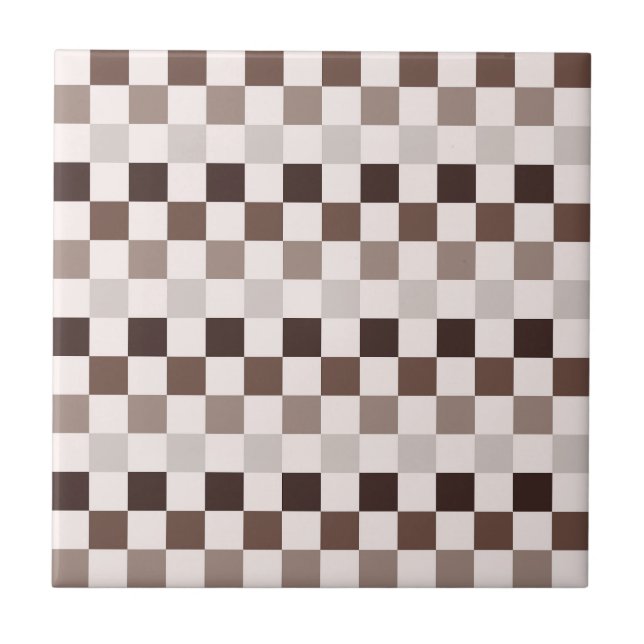 Azulejo De Cerâmica Cafe Au Lait checkerboard pattern (Frente)