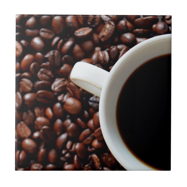Azulejo De Cerâmica Café com café e feijão com café (Frente)