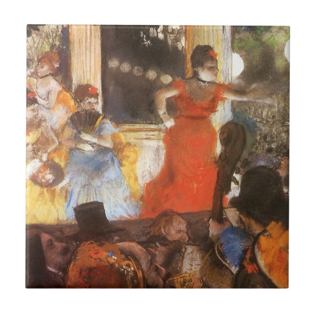 Azulejo De Cerâmica Cafe Concert em Les Embaixadeurs por Edgar Degas (Frente)