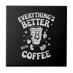 Azulejo De Cerâmica Café Divertido Retro Vintage para Homens ou Mulher