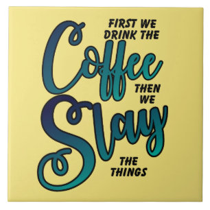 Azulejo De Cerâmica Café E Jogar As Coisas