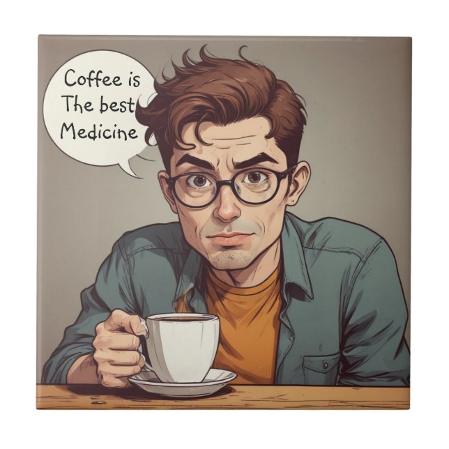 Azulejo De Cerâmica Café é o melhor remédio (Frente)