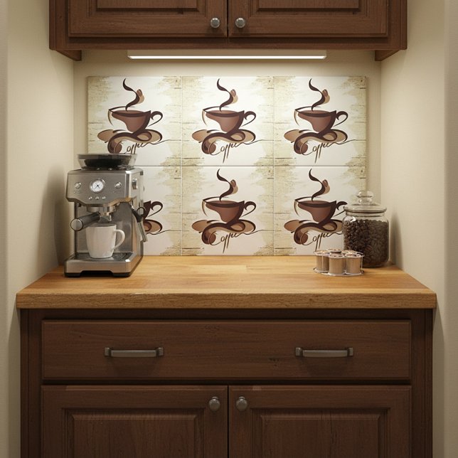 Azulejo De Cerâmica Café em folha (Criador carregado)