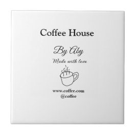 Azulejo De Cerâmica Café feito com amor adicionar texto site social