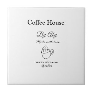 Azulejo De Cerâmica Café feito com amor adicionar texto site social
