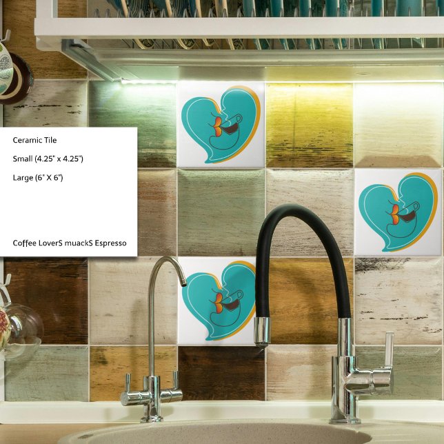 Azulejo De Cerâmica Café LoverS muackS Espresso (A charming touch for your spaces.)