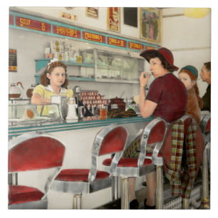 Azulejo De Cerâmica Cafe - O ponto de encontro local 1941