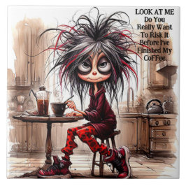 Azulejo De Cerâmica Café Quirky - Lady Risk It Cerâmica Azulejo