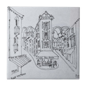 Azulejo De Cerâmica Cafe Van Gogh, Place Voltaire, Arles, França
